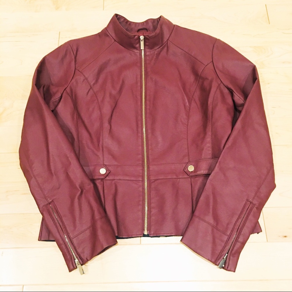 NY&CO Vegan Leather Crop Jacket Large